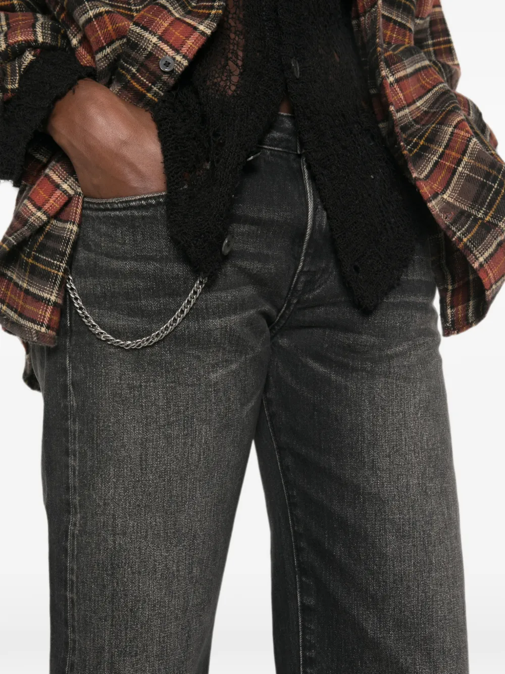 R13 Effie cuffed jeans Zwart