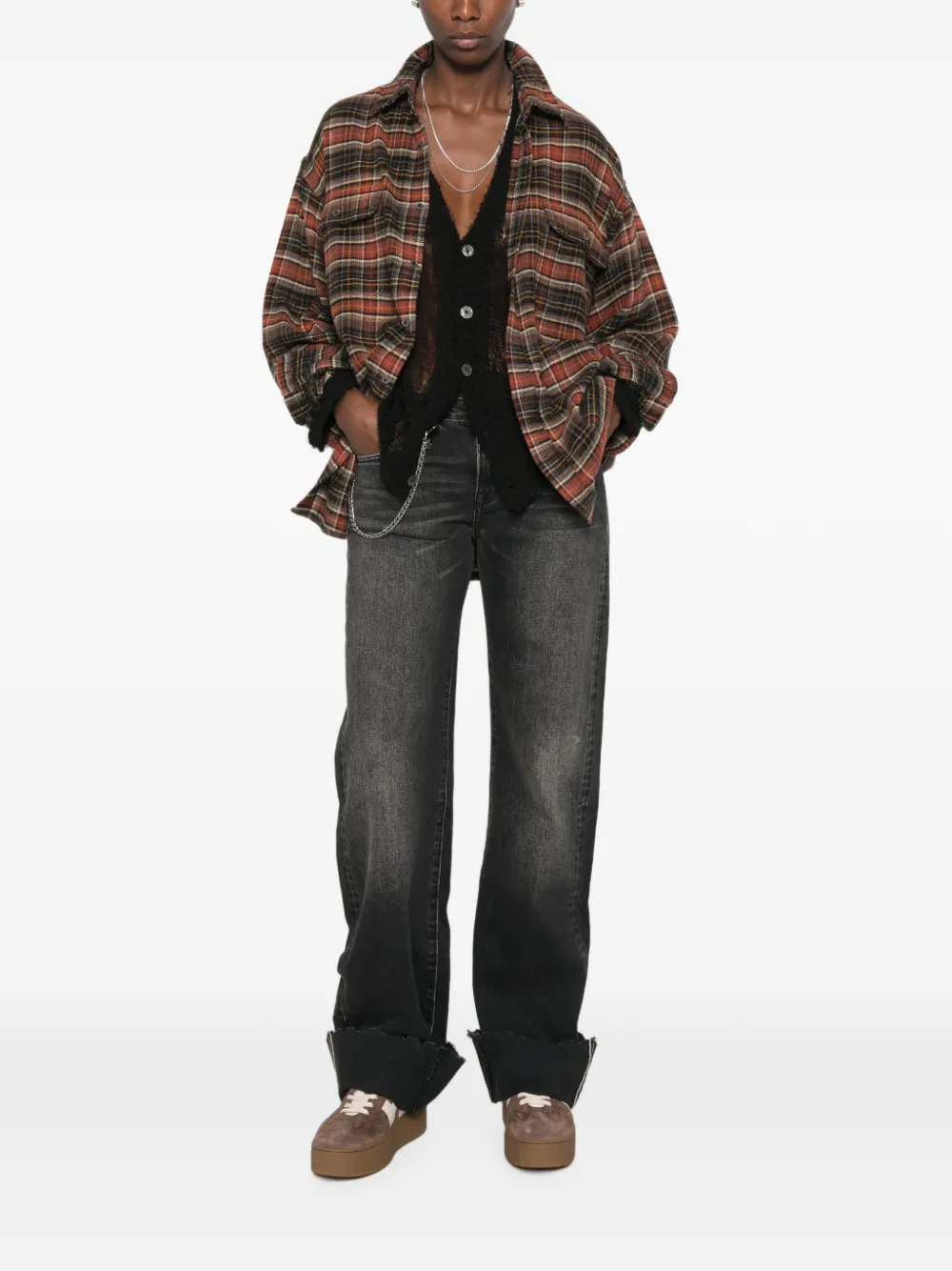 R13 Effie cuffed jeans Zwart