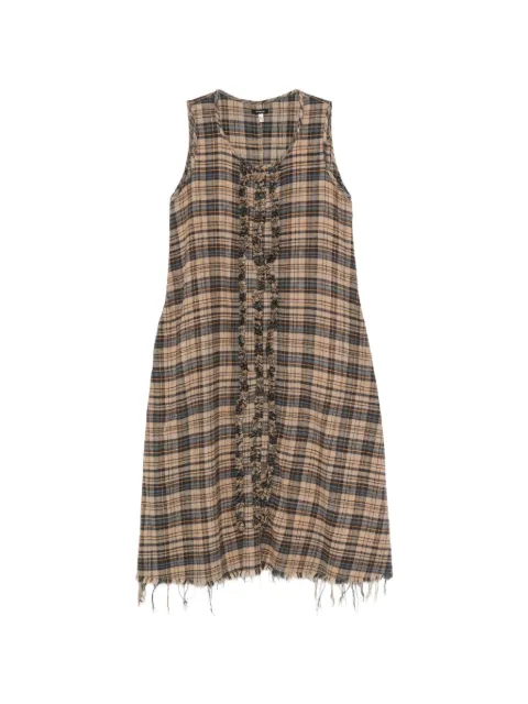 R13 ruffled checked midi dress