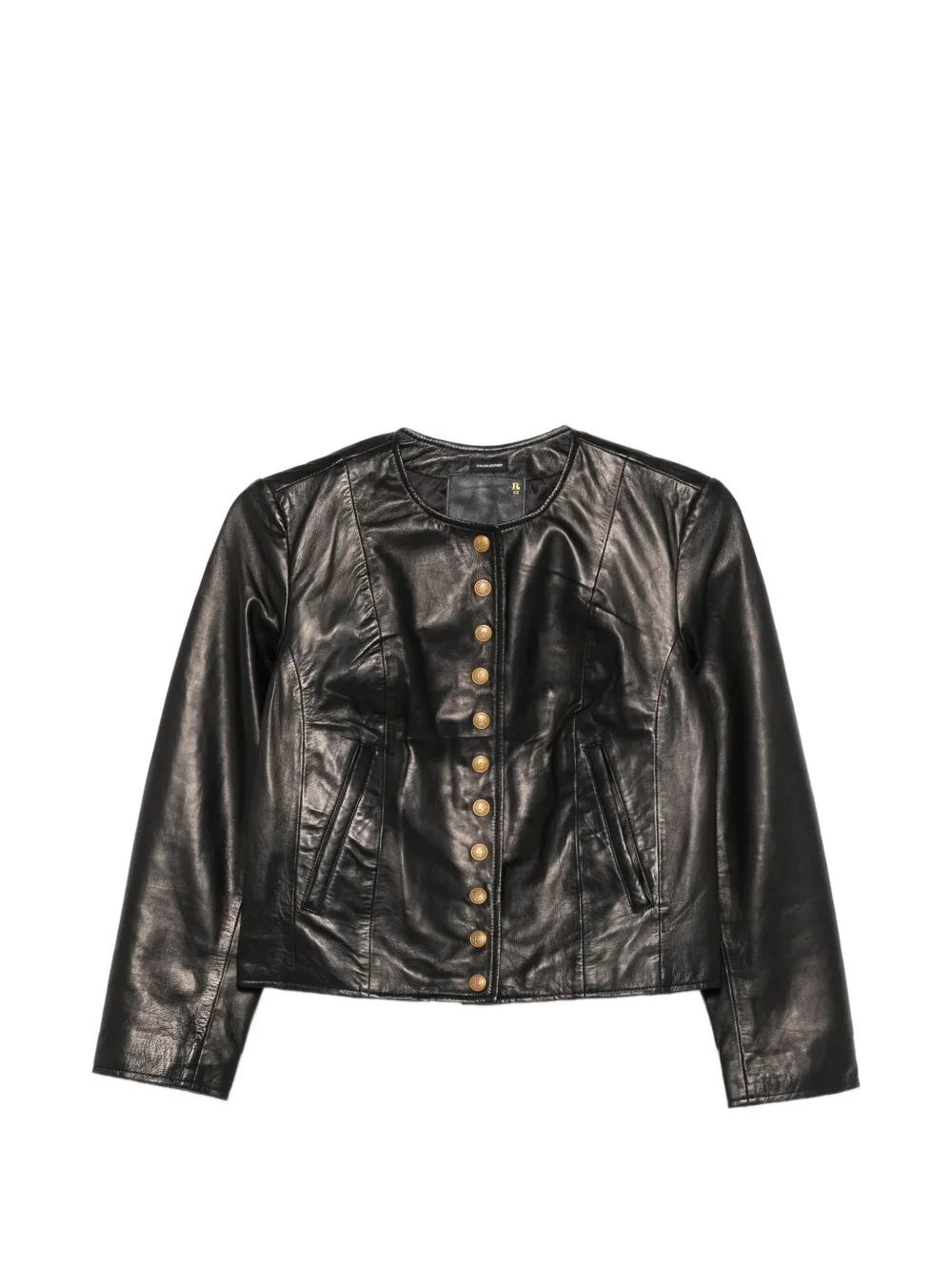 R13 button-up leather jacket - Nero