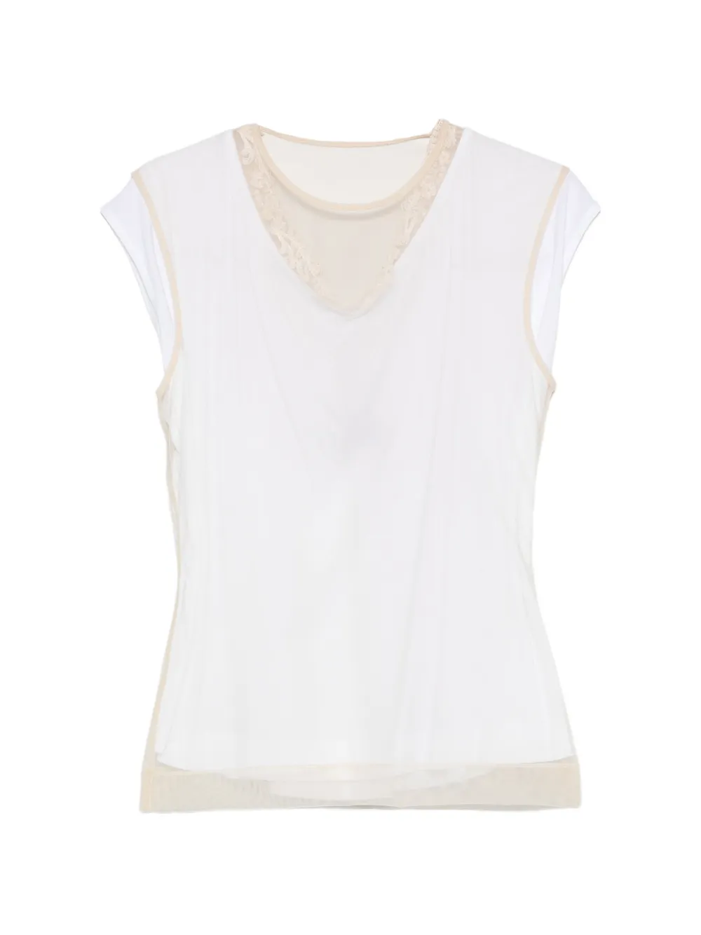 Simone Rocha lace-trim T-shirt - Bianco