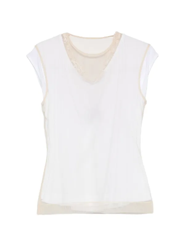 Simone Rocha Lace-trim T-shirt in White