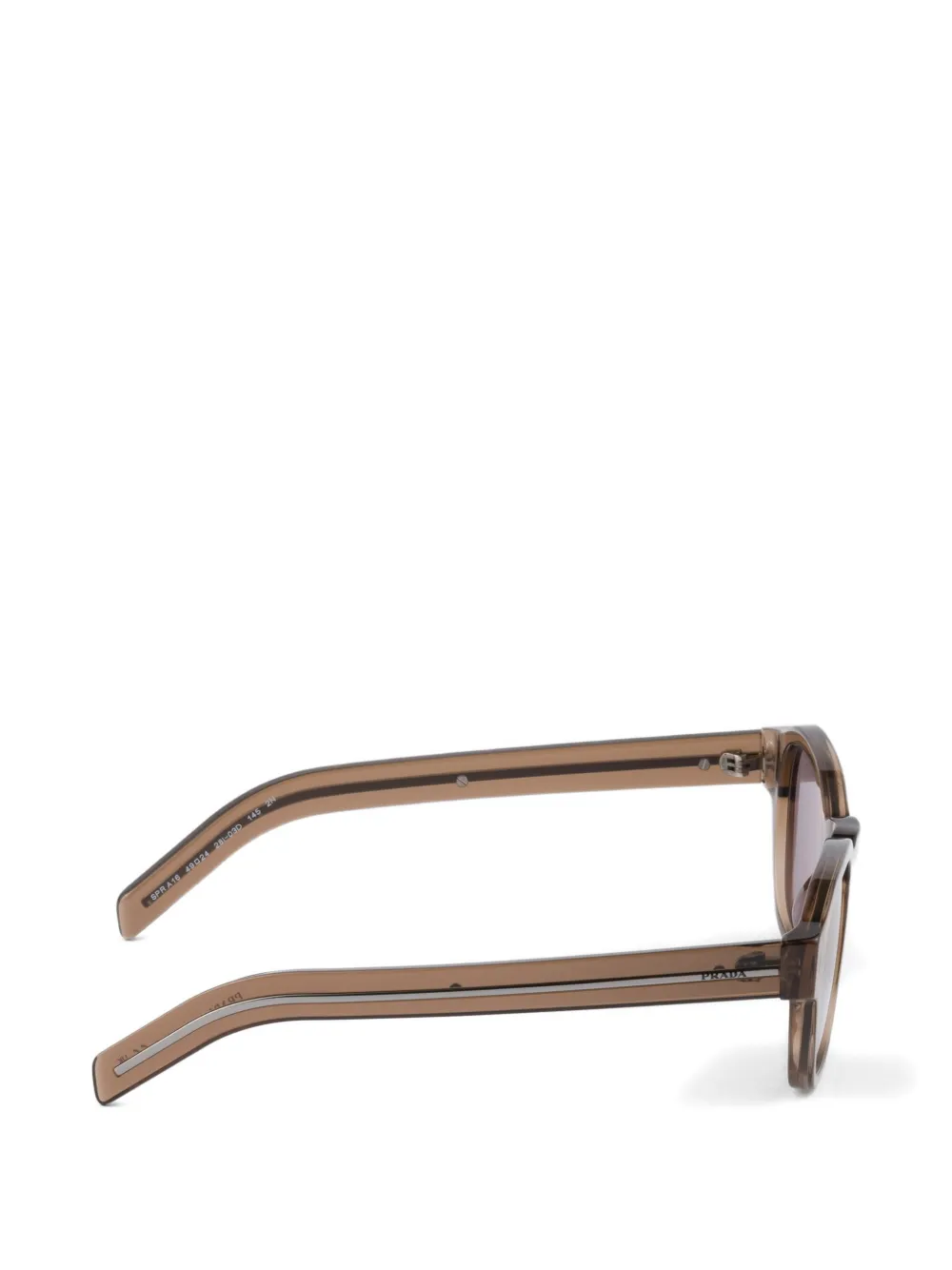 Prada Eyewear Zonnebril met het iconische metalen plakkaat Bruin