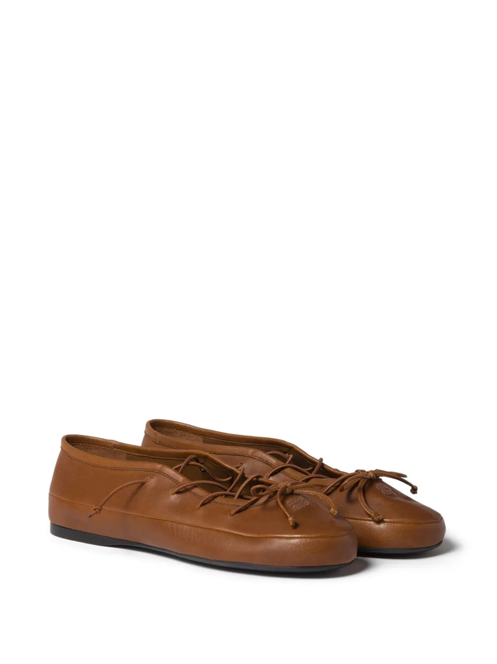 Miu Ballerina's van nappa leer Bruin