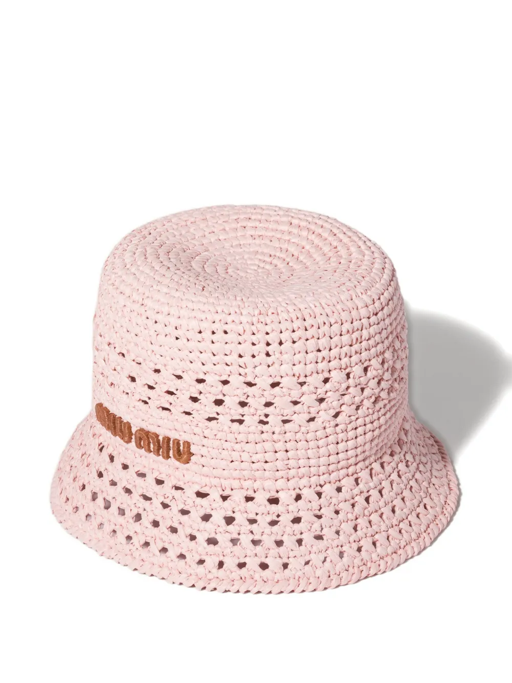 Miu Miu Cappello in tessuto intrecciato - Rosa