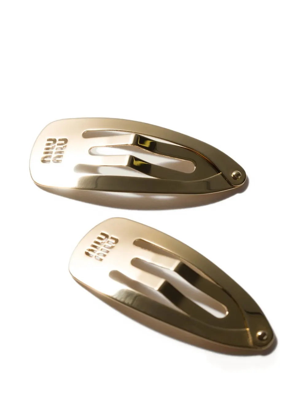 Miu Miu metal hair clips - Oro