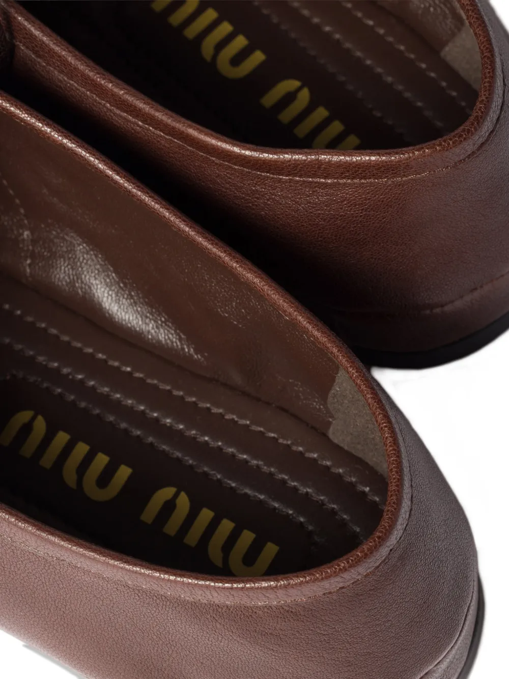 Miu nappa-leather laced shoes Bruin