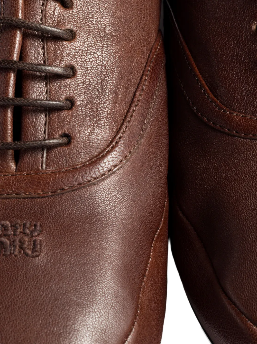 Miu nappa-leather laced shoes Bruin