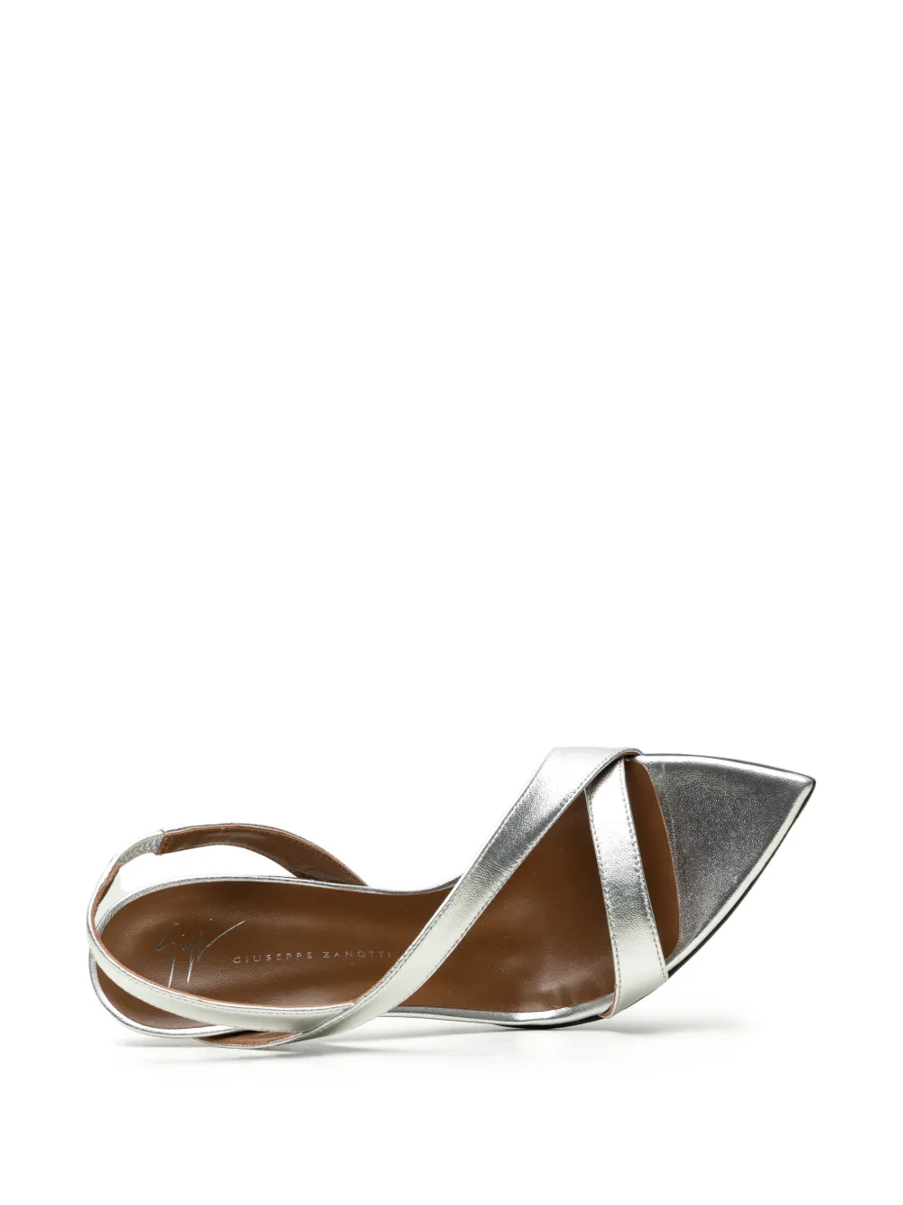 Giuseppe Zanotti Intriigo metallic-finish crossover-strap sandals Zilver
