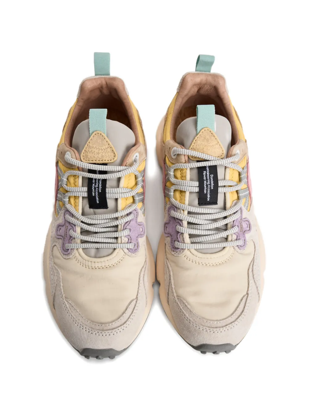 FLOWER MOUNTAIN Yamano 3 panelled sneakers Beige