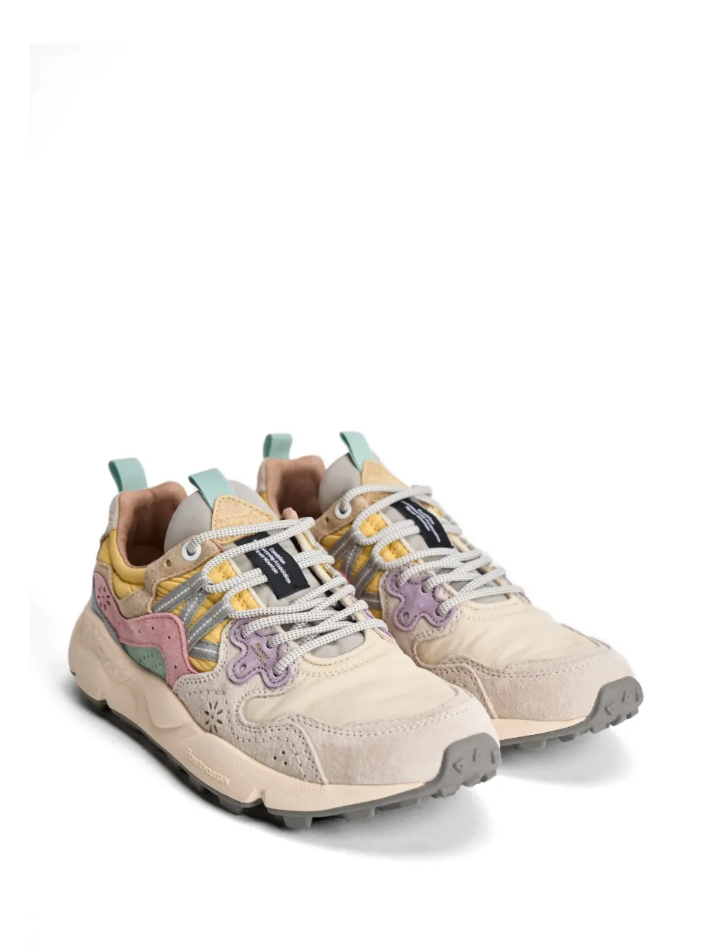 FLOWER MOUNTAIN Yamano 3 panelled sneakers Beige