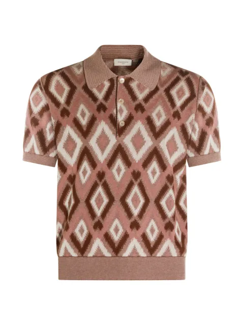 Piacenza Cashmere diamond-pattern polo shirt