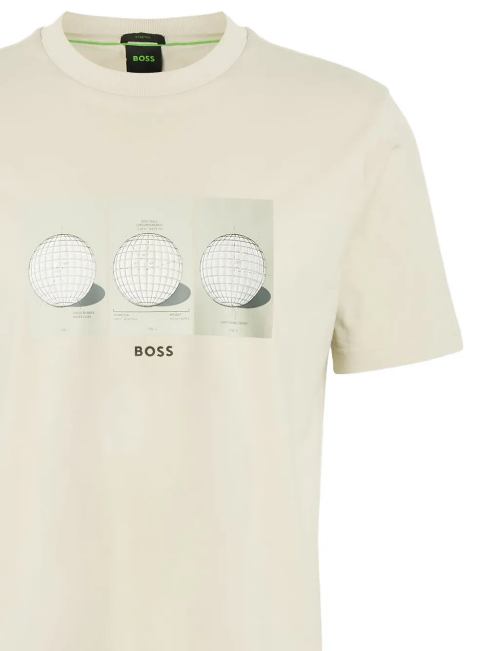 BOSS T-shirt met print en korte mouwen Beige
