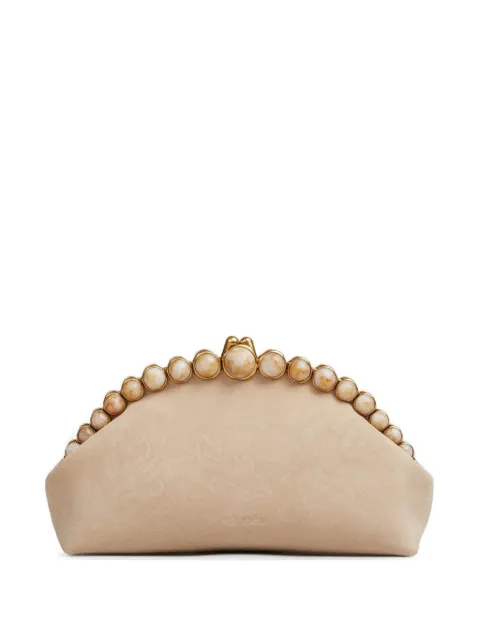 Cult Gaia Una suede clutch bag