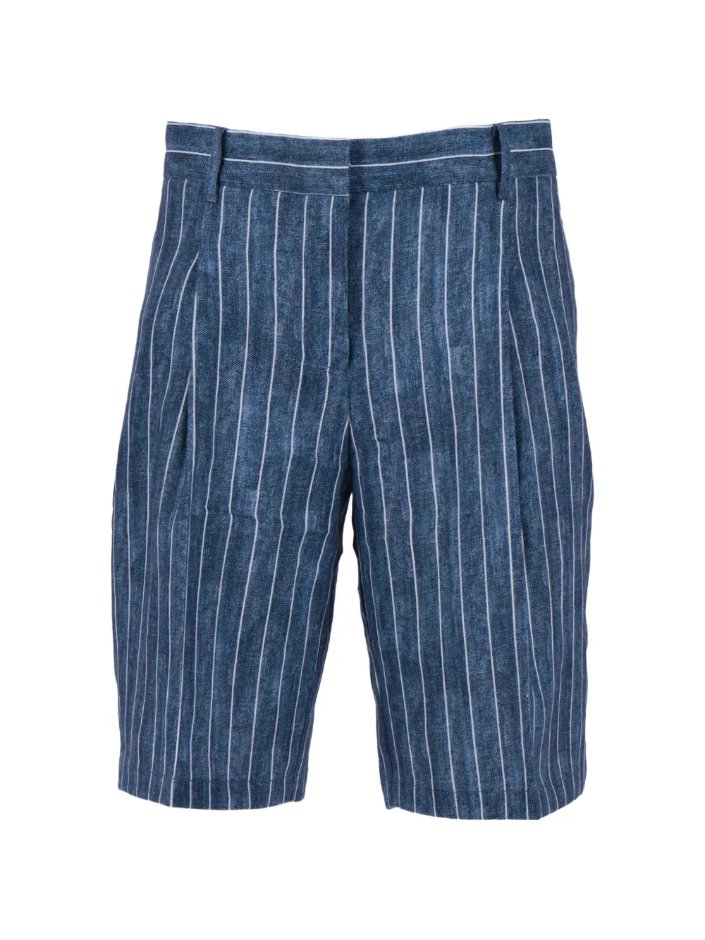 ERMANNO FIRENZE pinstripe-pattern pleated shorts - Blue