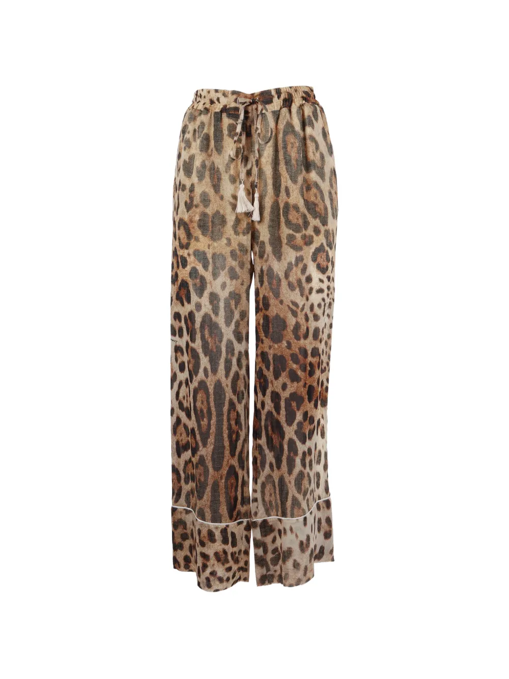 Ermanno Scervino leopard-print drawstring-waist trousers - Toni neutri