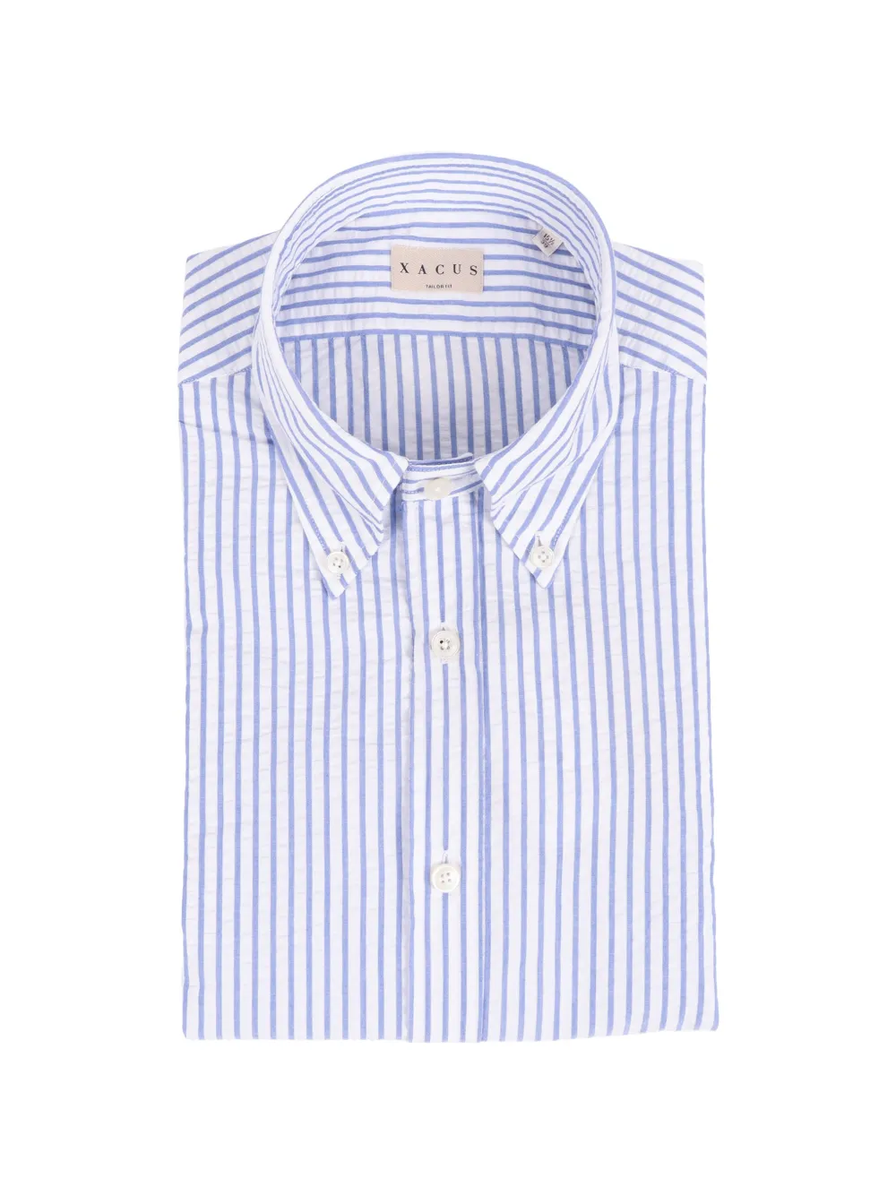 Xacus striped seersucker shirt - Blu