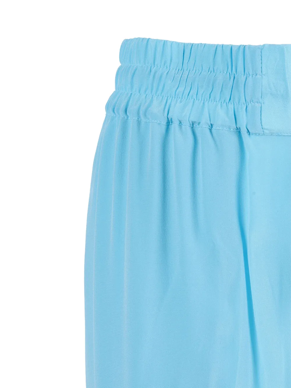 Ermanno Scervino Zijden broek met trekkoord Blauw