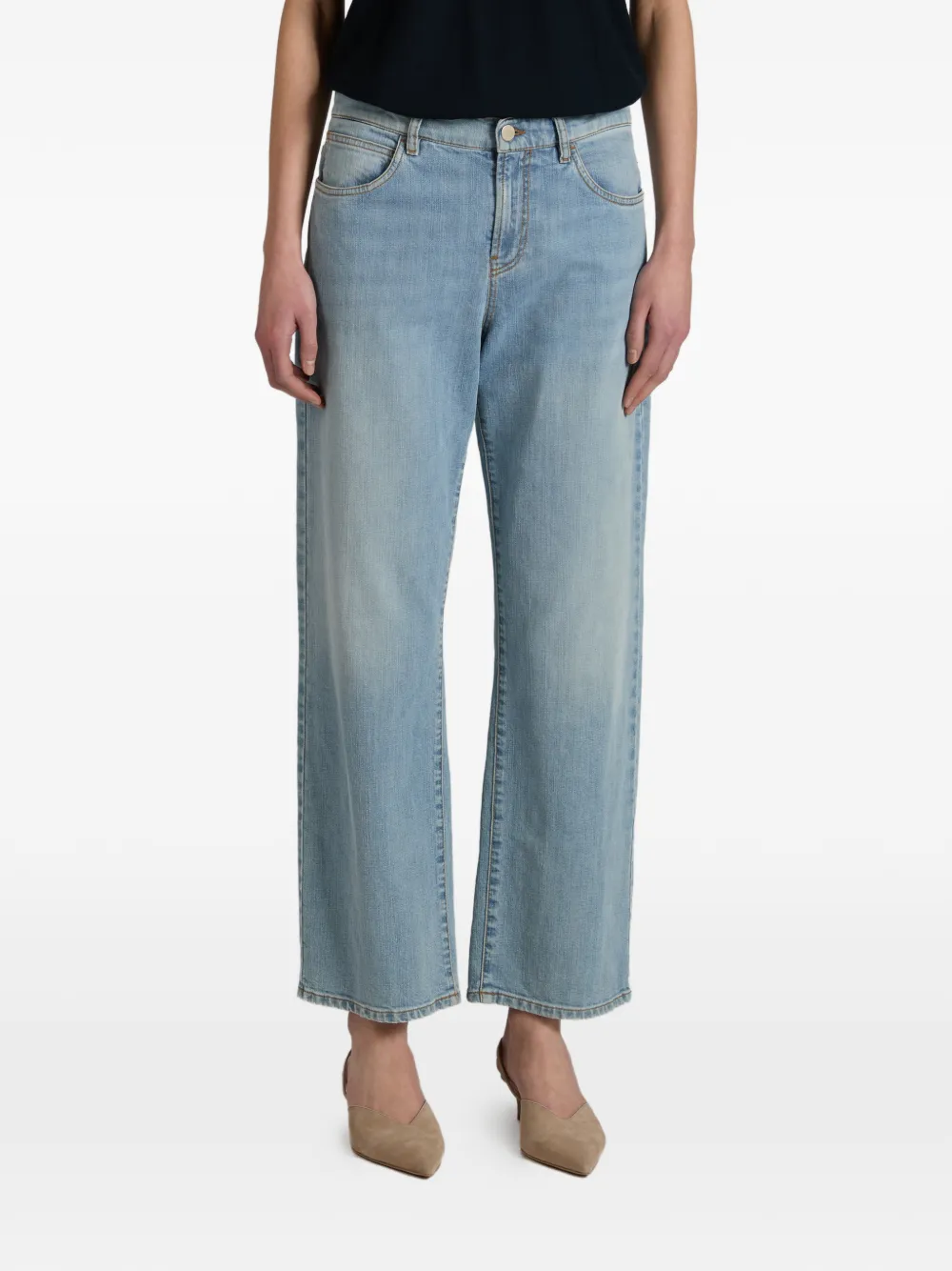 Incotex Boyfriend jeans met vijf zakken Blauw
