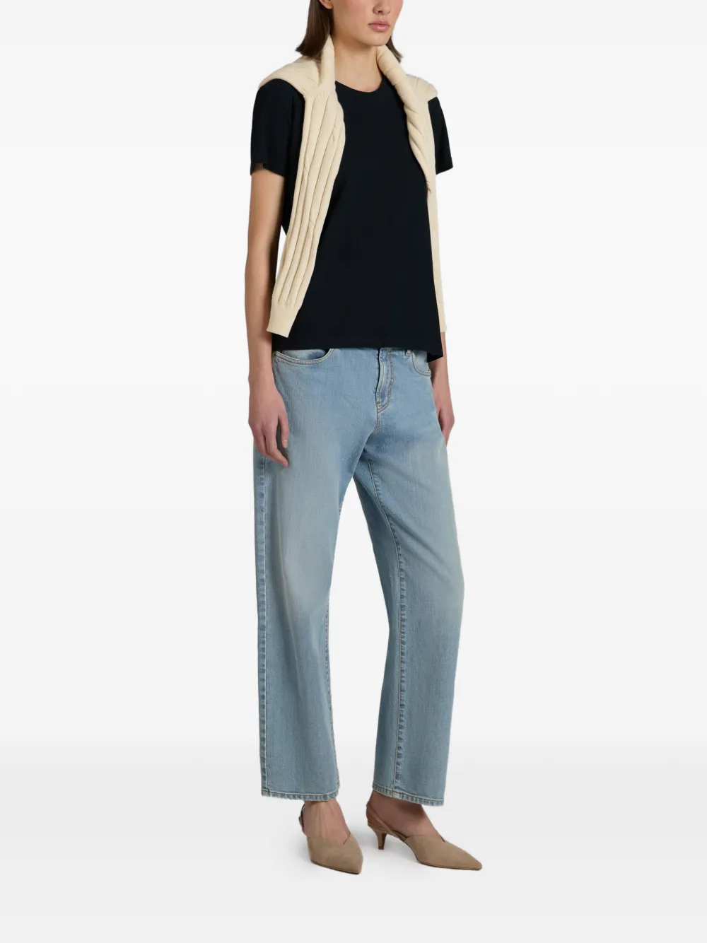 Incotex Boyfriend jeans met vijf zakken Blauw