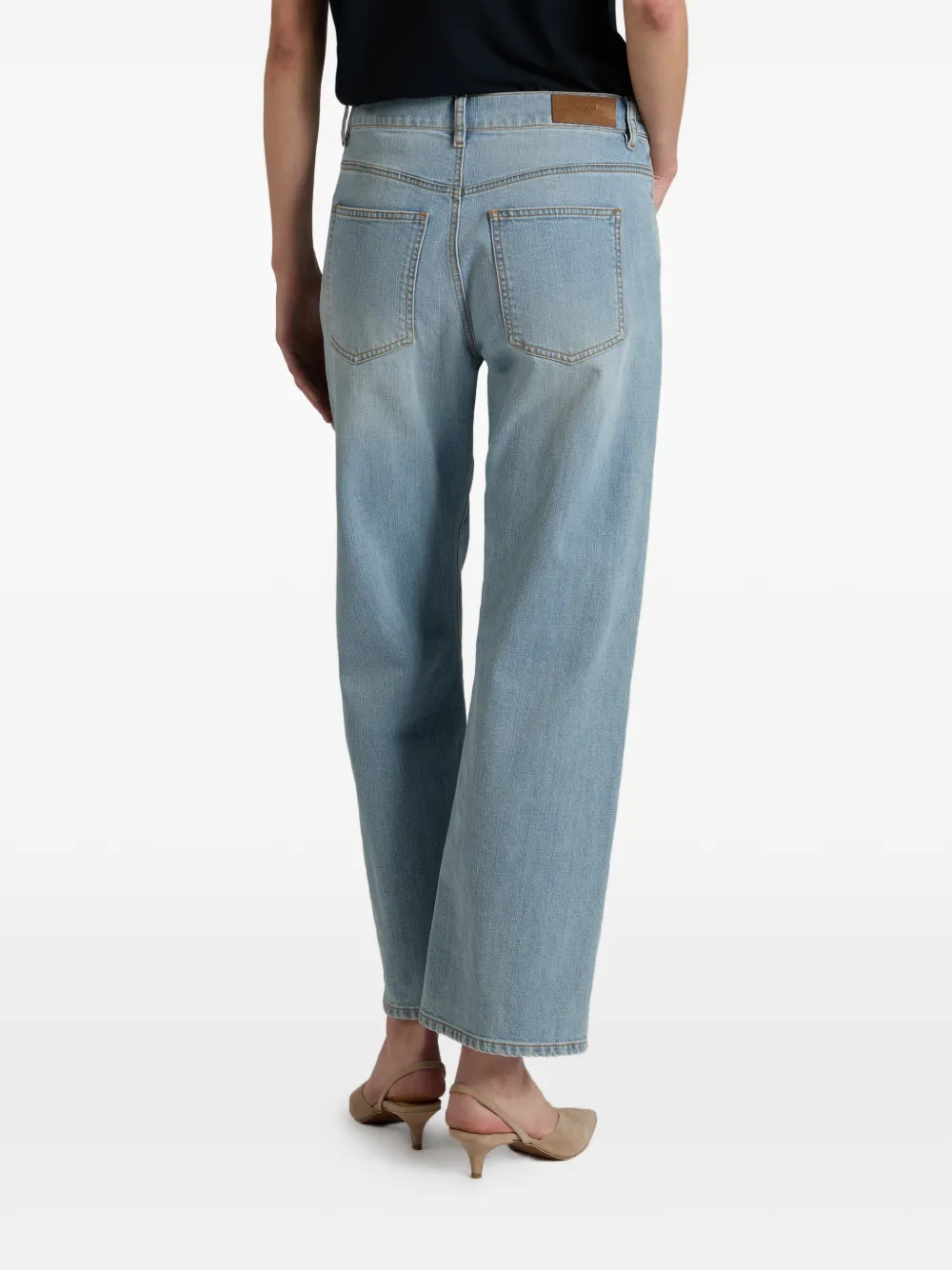 Incotex Boyfriend jeans met vijf zakken Blauw