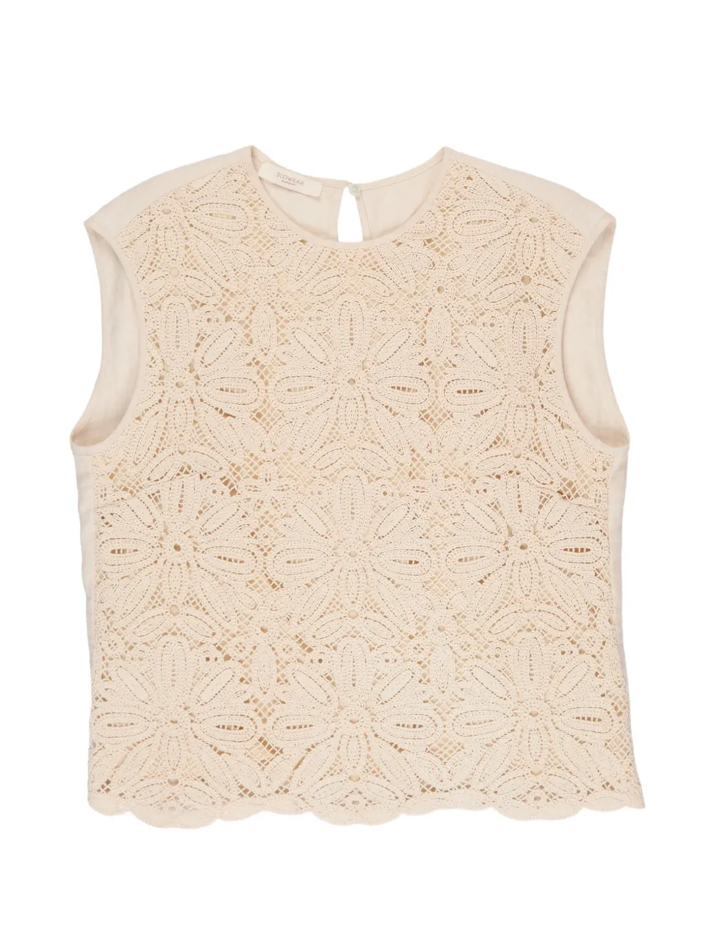 Glanshirt macramé lace top - Toni neutri