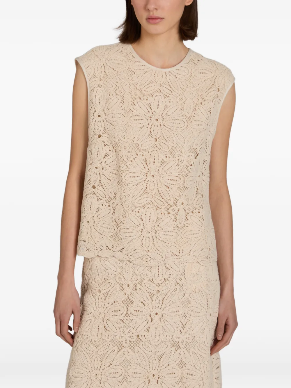  Glanshirt Macramé Lace Top - Neutrals 