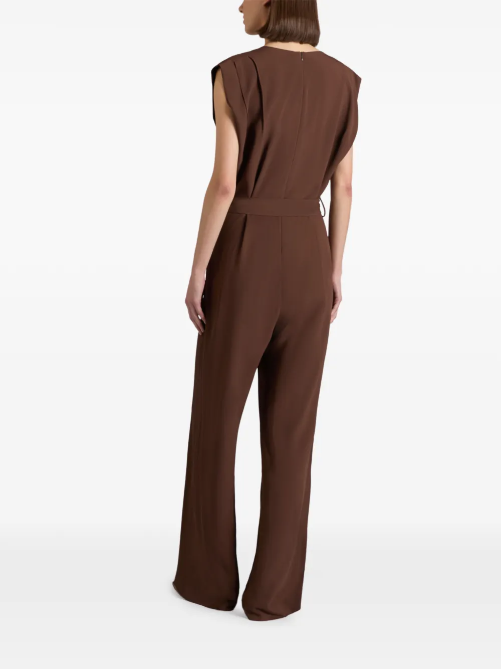  Glanshirt Combinaison Ceinturée à Col V - Marron 
