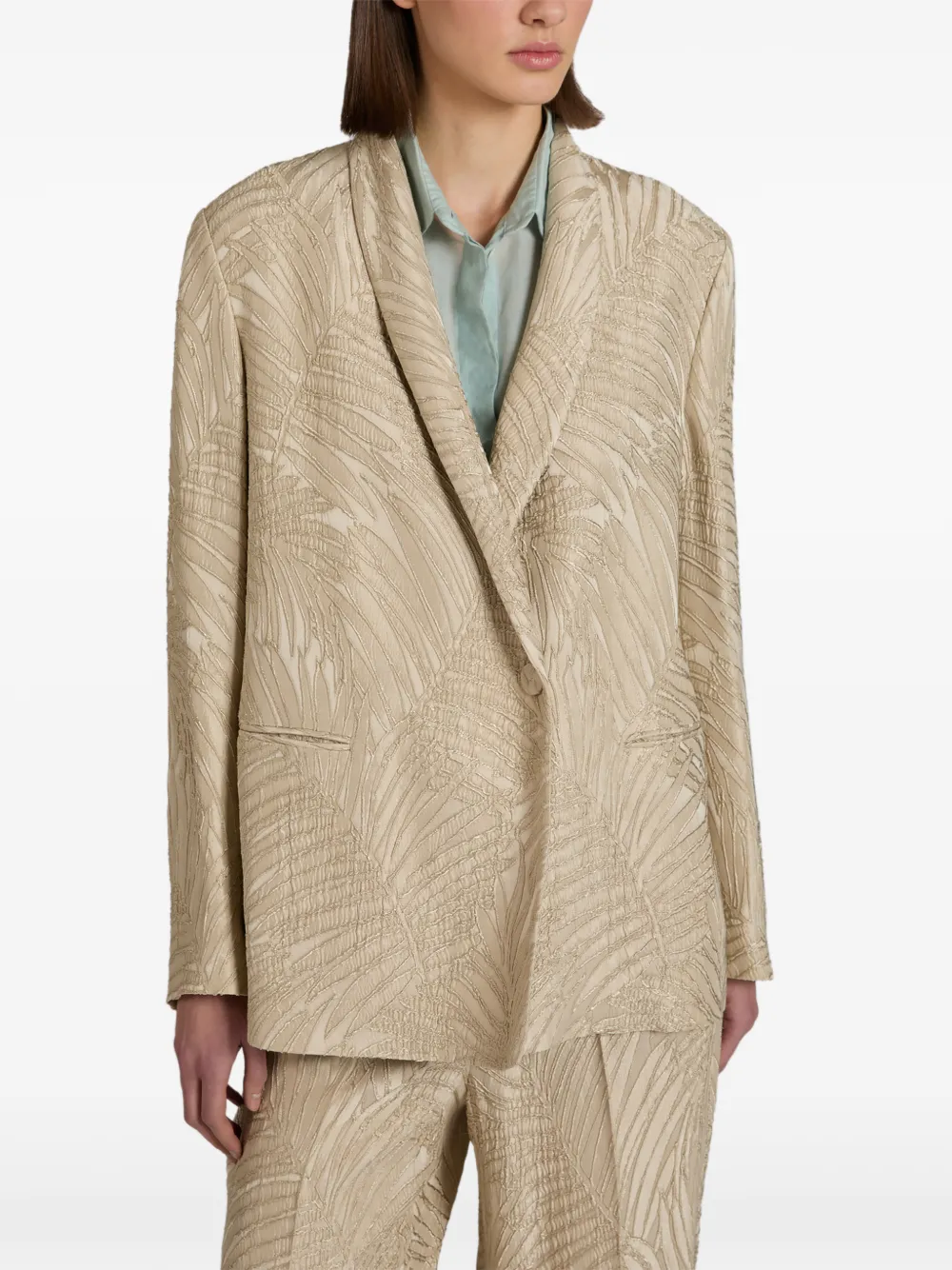  Montedoro Jacquard Wide Jacket - Neutrals 