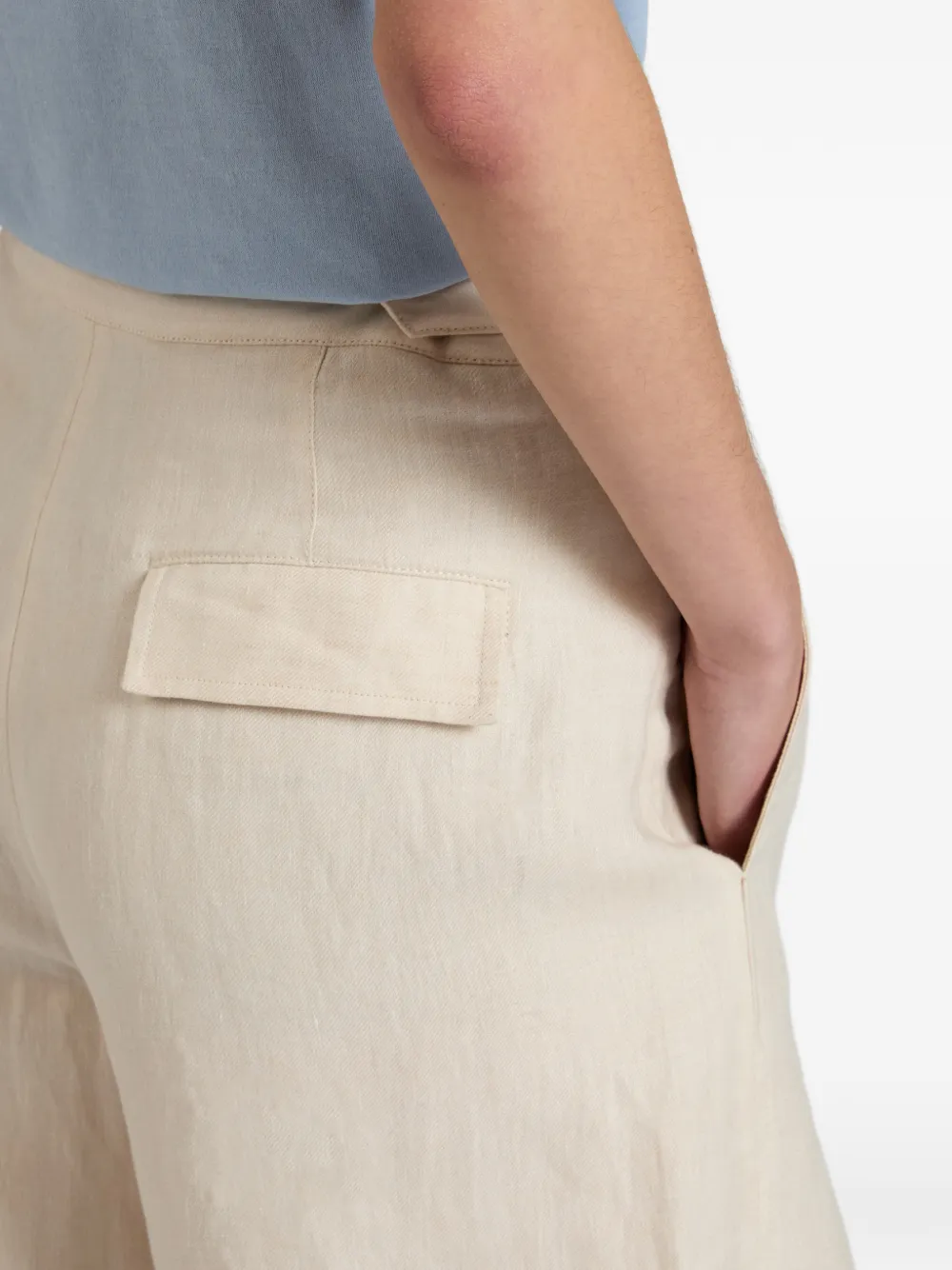 Incotex Shorts met wijde pijpen Beige