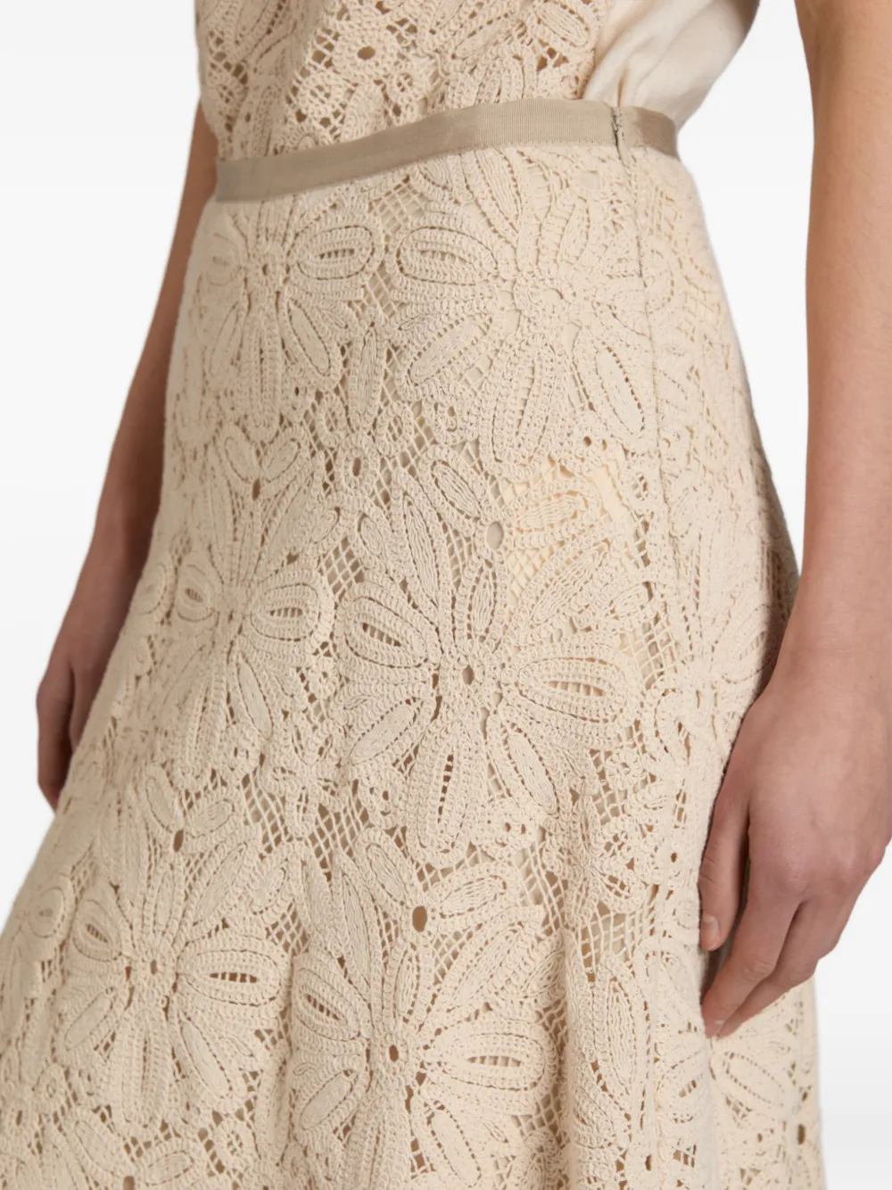 slowear Macramé midi-rok Beige