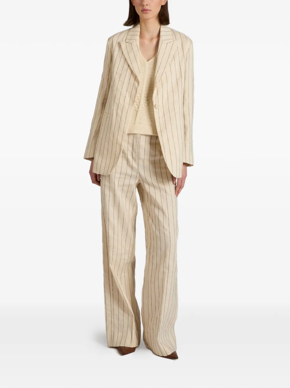  Slowear Pinstripe Trousers - Neutrals 
