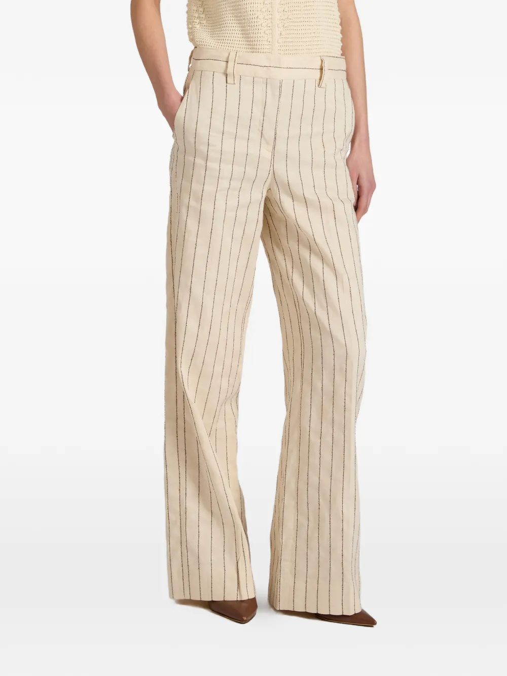  Slowear Pinstripe Trousers - Neutrals 