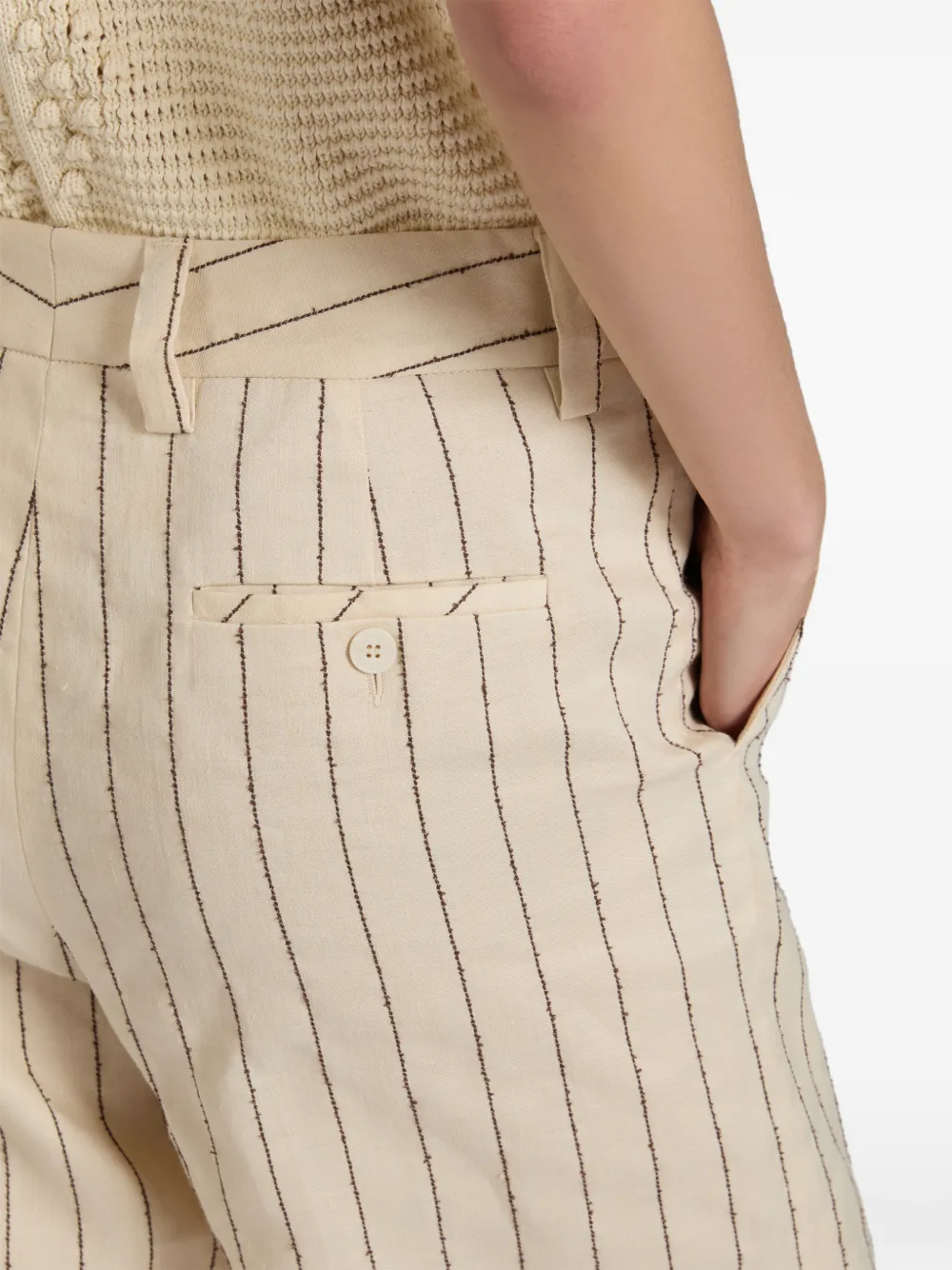 slowear Broek met krijtstreep Beige