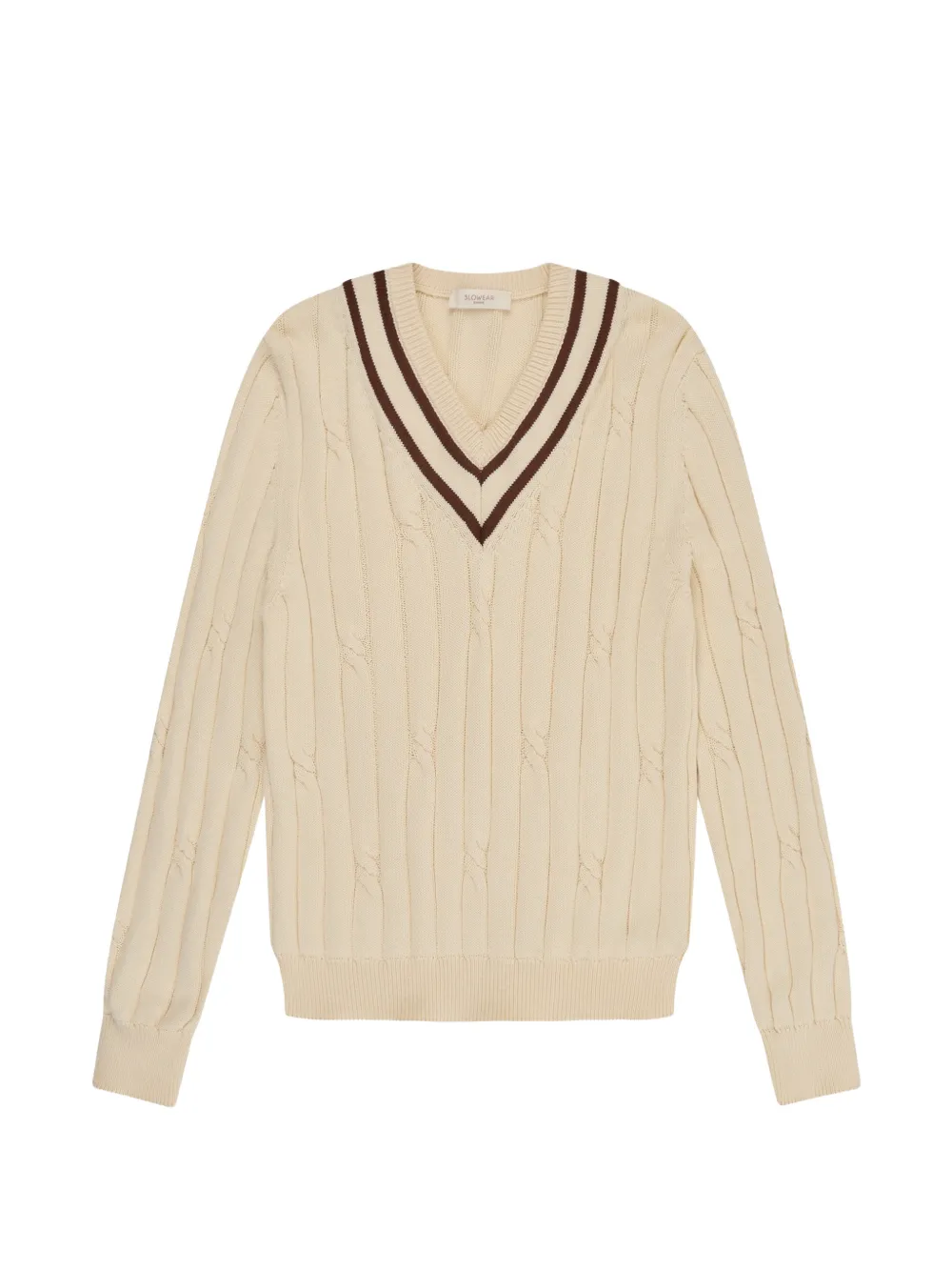 slowear braided V-neck sweater - Toni neutri