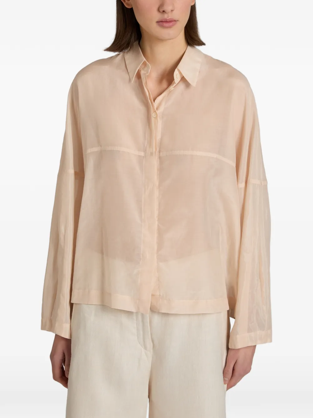 Glanshirt Overhemd met lange mouwen Roze