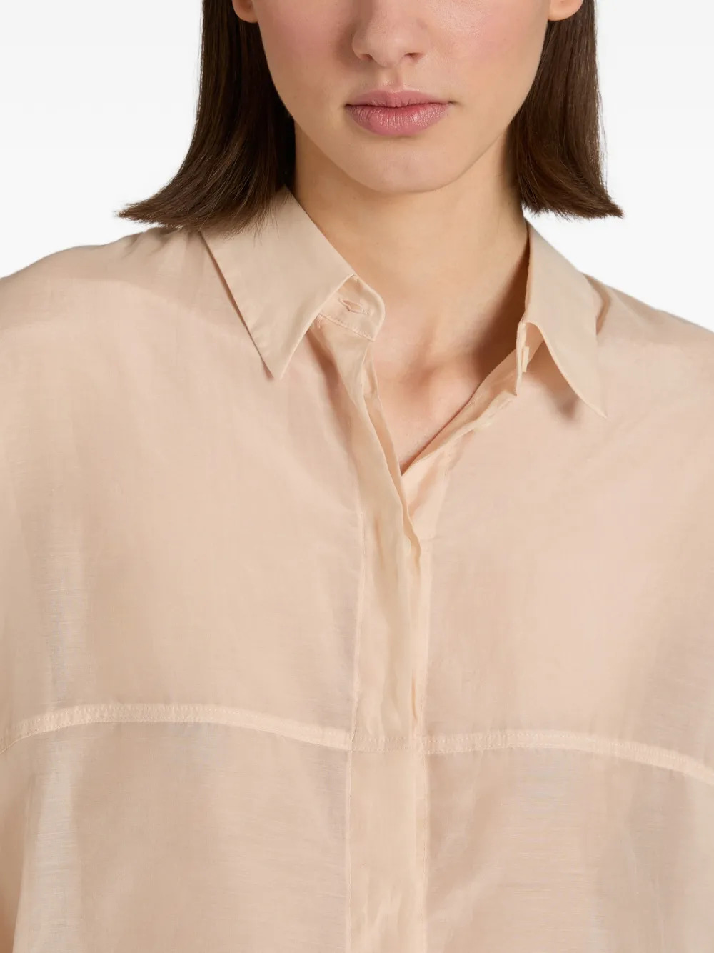 Glanshirt Overhemd met lange mouwen Roze