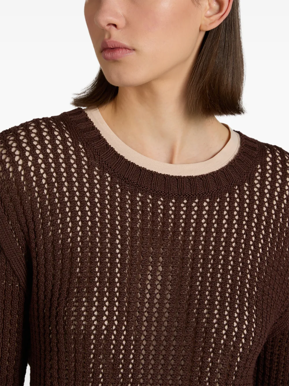 slowear Top met ronde hals Bruin