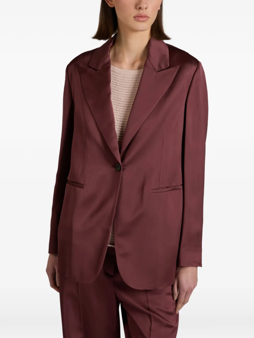 Montedoro Satin Blazer - Purple 