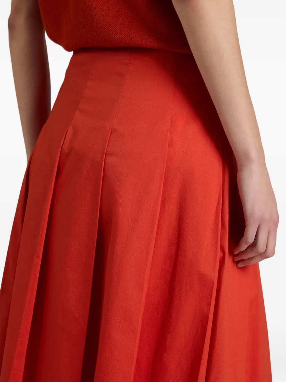 Incotex Midi-plooirok Oranje
