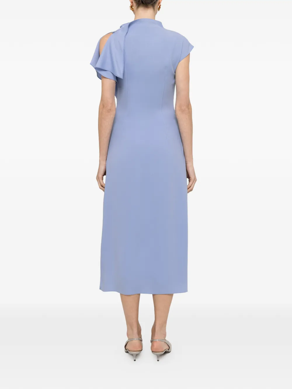 NISSA A-lijn midi-jurk met ruches Blauw