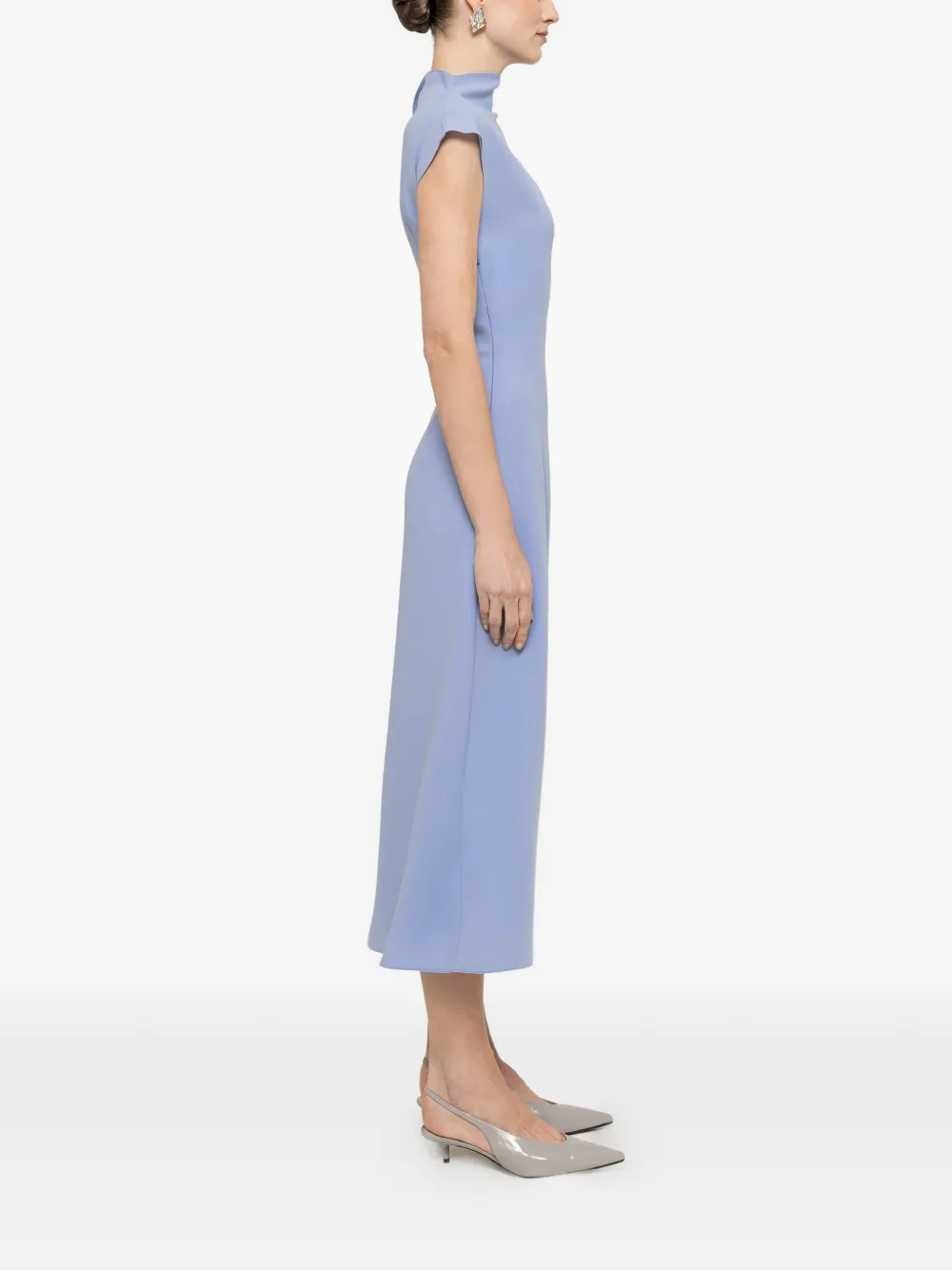 NISSA A-lijn midi-jurk met ruches Blauw