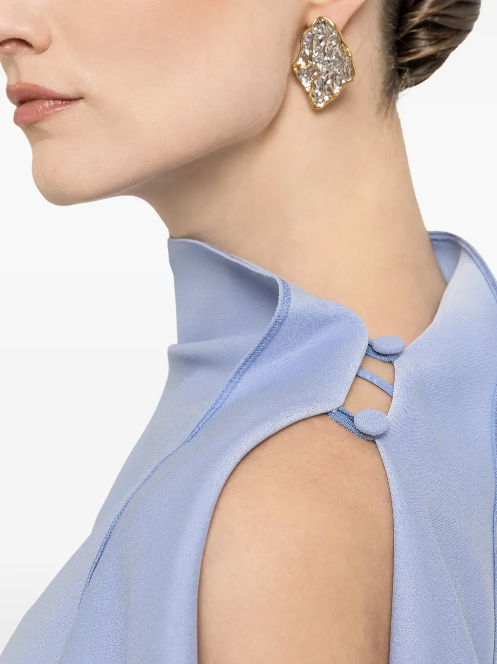 NISSA A-lijn midi-jurk met ruches Blauw