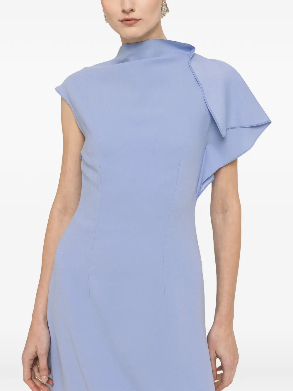 NISSA A-line ruffled midi dress - Blu