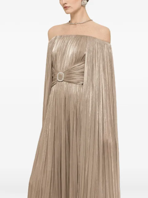 NISSA cape-design chiffon maxi dress