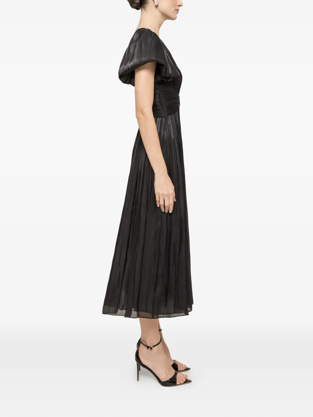 NISSA Chiffon maxi-jurk met kristallen detail Zwart