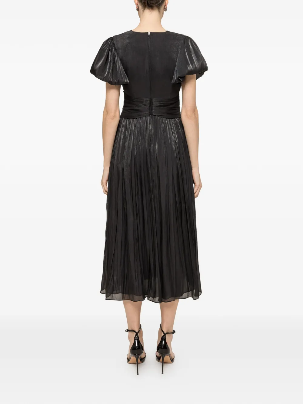 NISSA Chiffon maxi-jurk met kristallen detail Zwart
