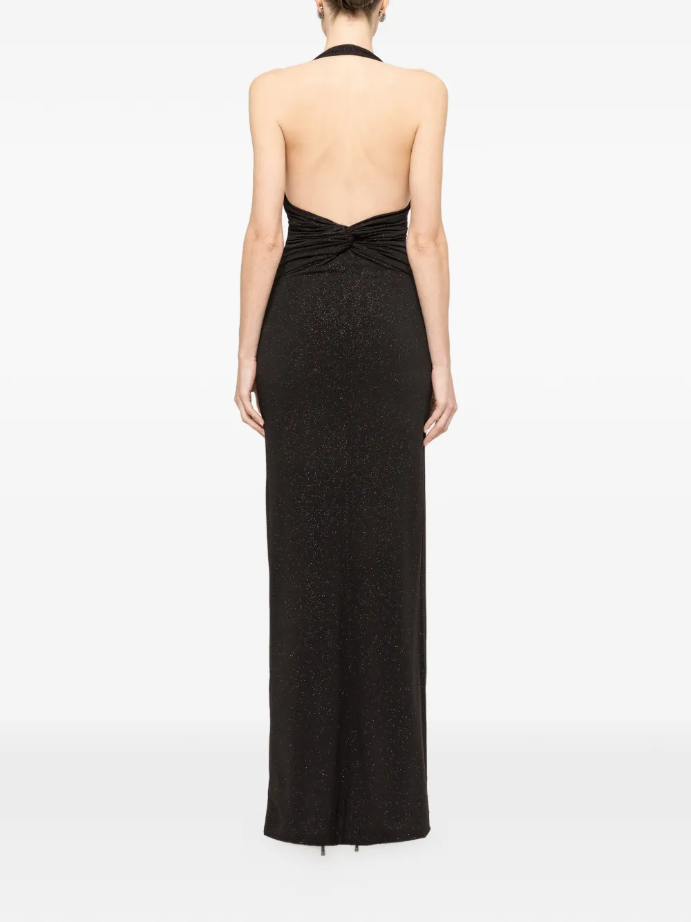 NISSA Maxi-jurk met glitters en open achterkant Zwart