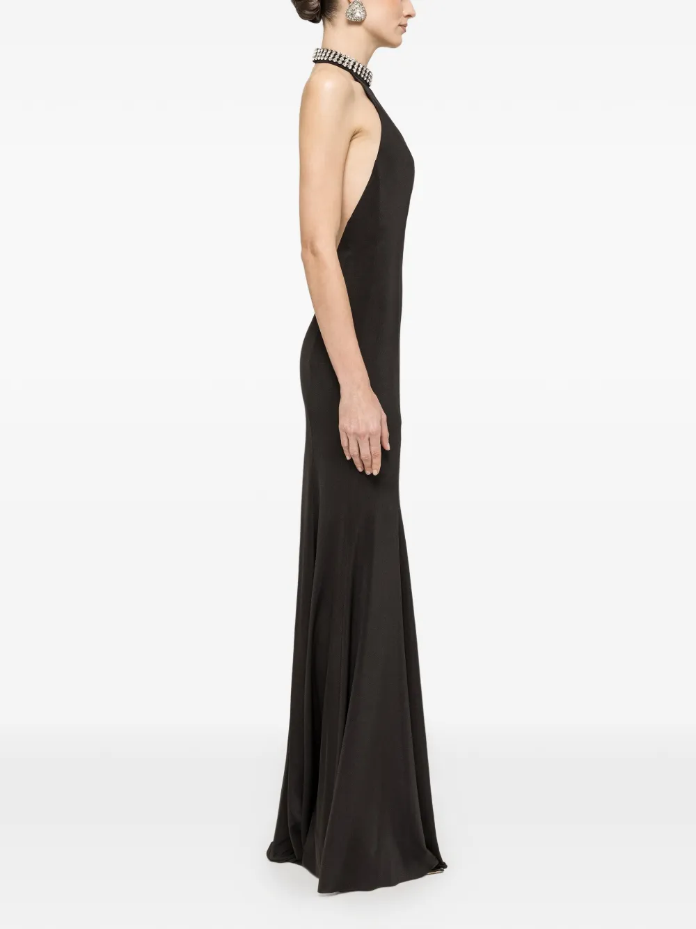 NISSA Maxi-jurk met open rug Zwart