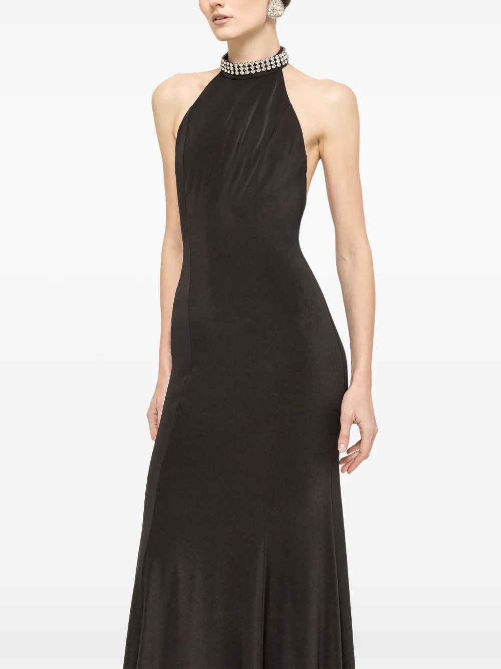 NISSA Maxi-jurk met open rug Zwart